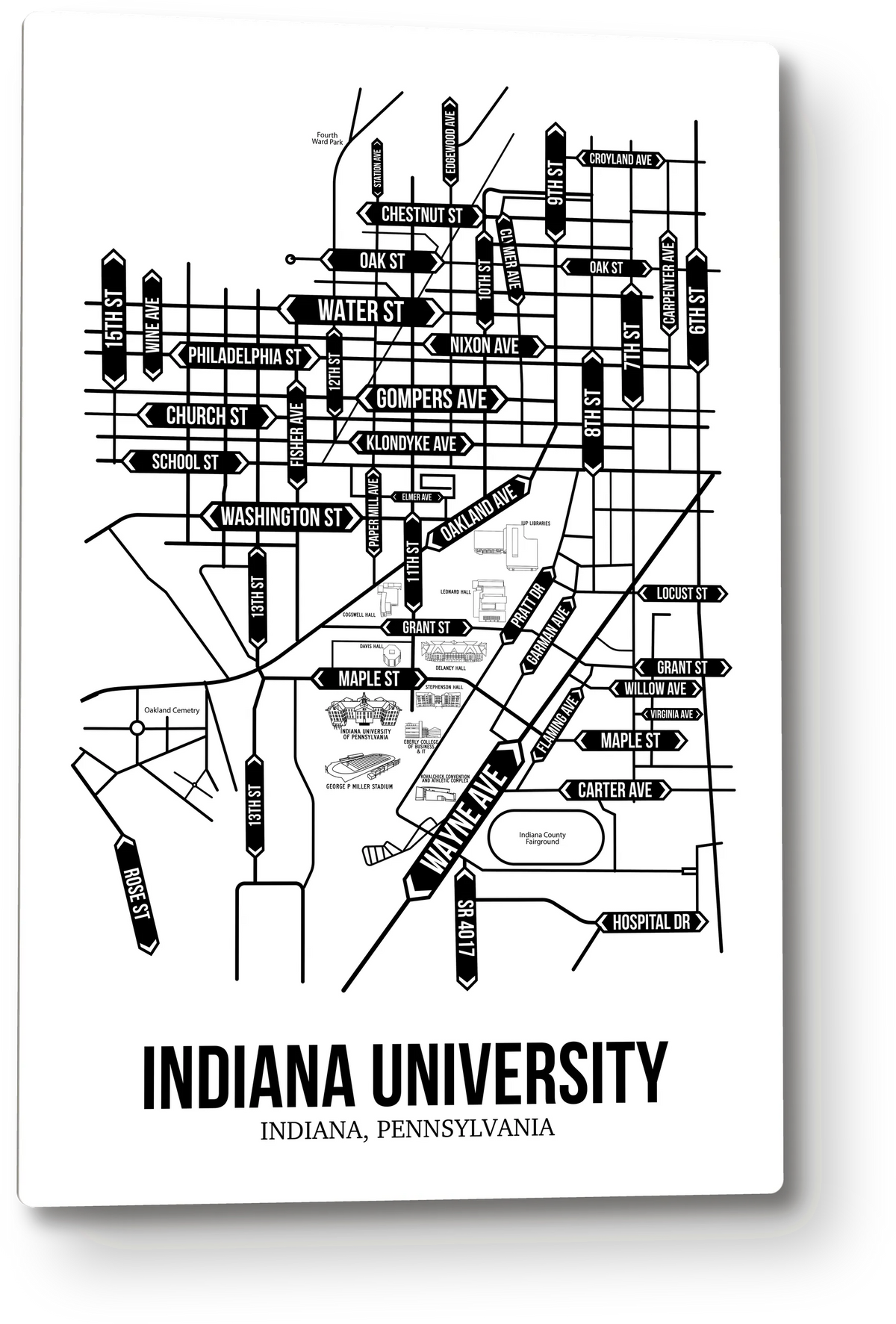 Indiana, Pennsylvania street map
