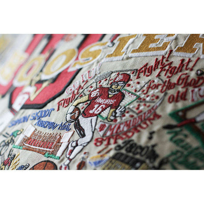 Indiana University Collegiate Hand-Embroidered Pillow