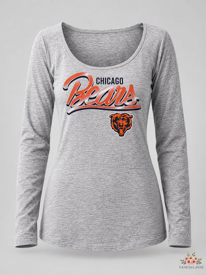 NFL Chicago Bears Womens Short Sleeve Jersey with Contrast Sleeves, Medium