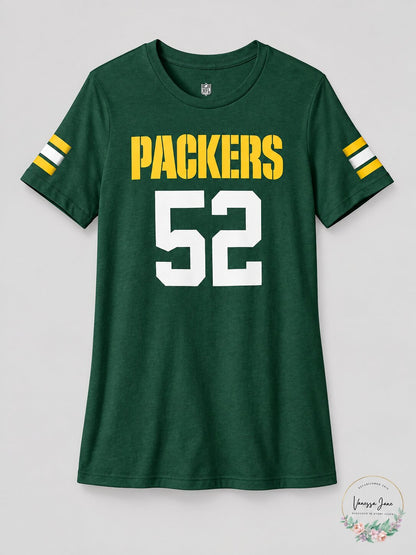 NFL Girls Clay Matthews Green Bay Packers Main Stripes V-Neck, Large/ 14