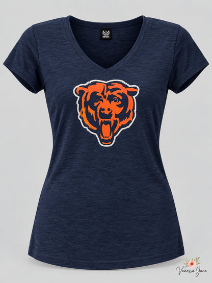 Chicago Bears - Scrum Logo Premium Juniors V-Neck T-Shirt, Large