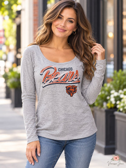 NFL Chicago Bears Womens Short Sleeve Jersey with Contrast Sleeves, Medium