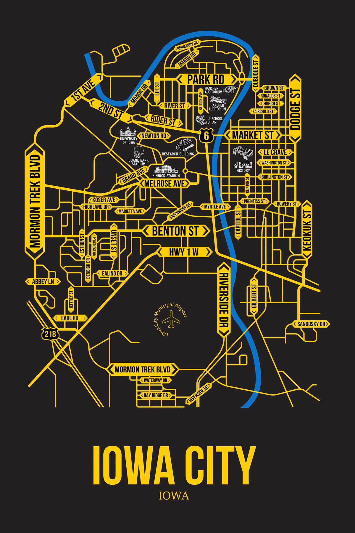 Iowa City, Iowa street map