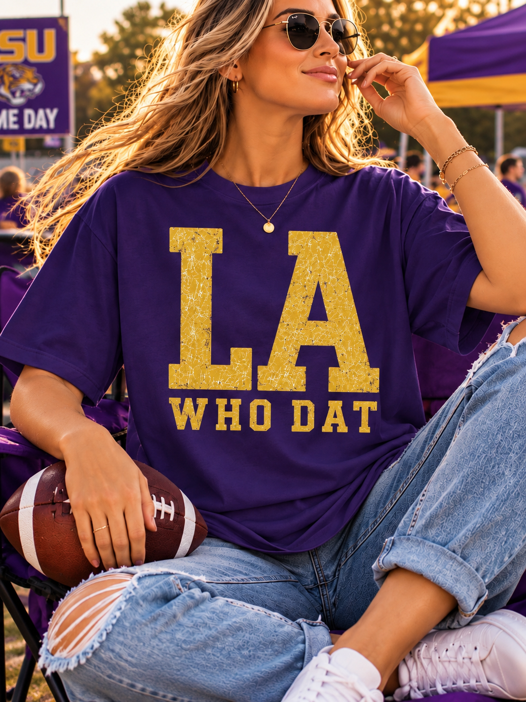 LSU Tigers Retro Game Day Comfort Colors Graphic Tee