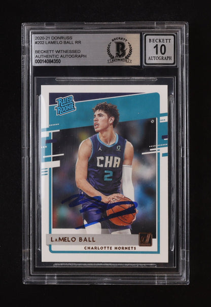 LaMelo Ball 2020 21 Donruss Rookie Card Autographed Beckett
