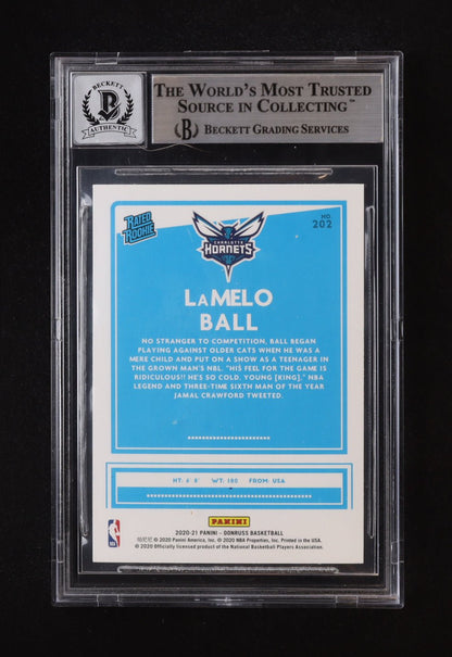 LaMelo Ball 2020 21 Donruss Rookie Card Autographed Beckett