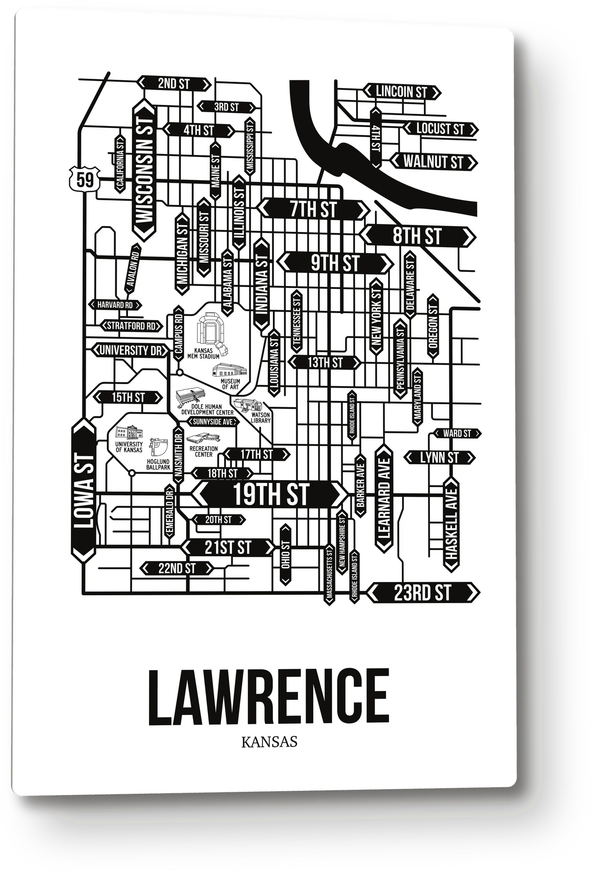 Lawrence, Kansas street map