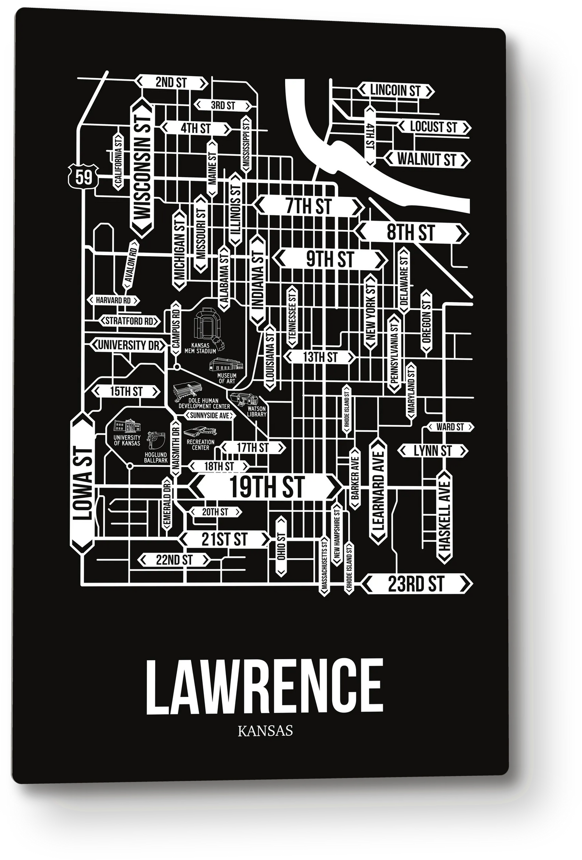 Lawrence, Kansas street map