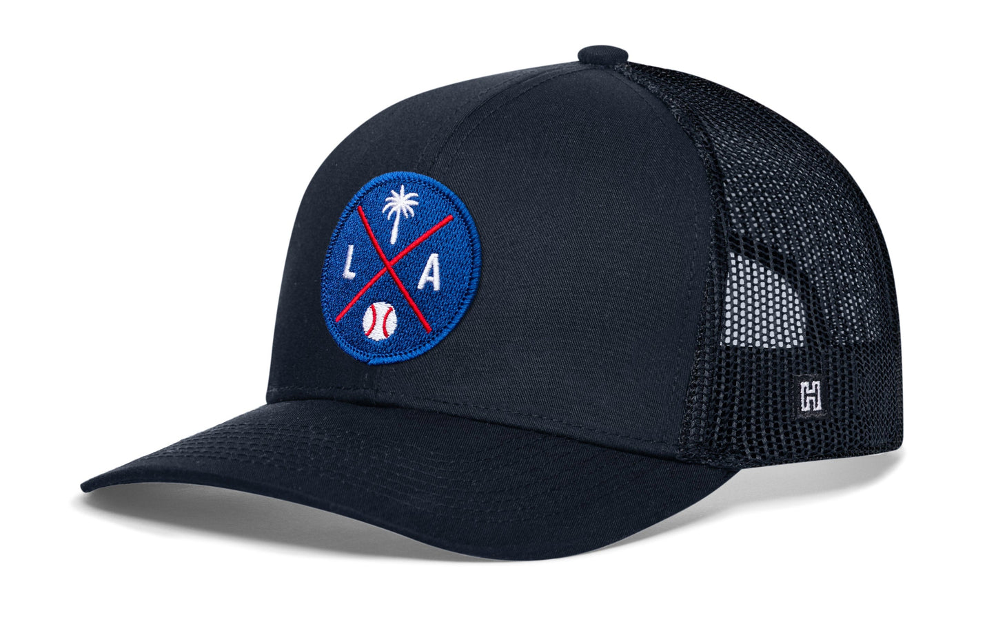 Los Angeles Trucker Hat  |  Blue LA X Baseball Snapback