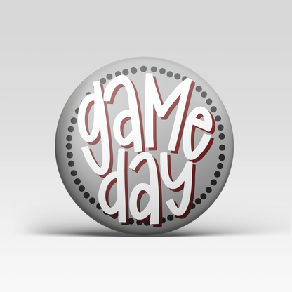 Polka Dot Game Day Button - Maroon