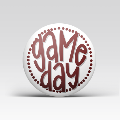 Polka Dot Game Day Button - Maroon