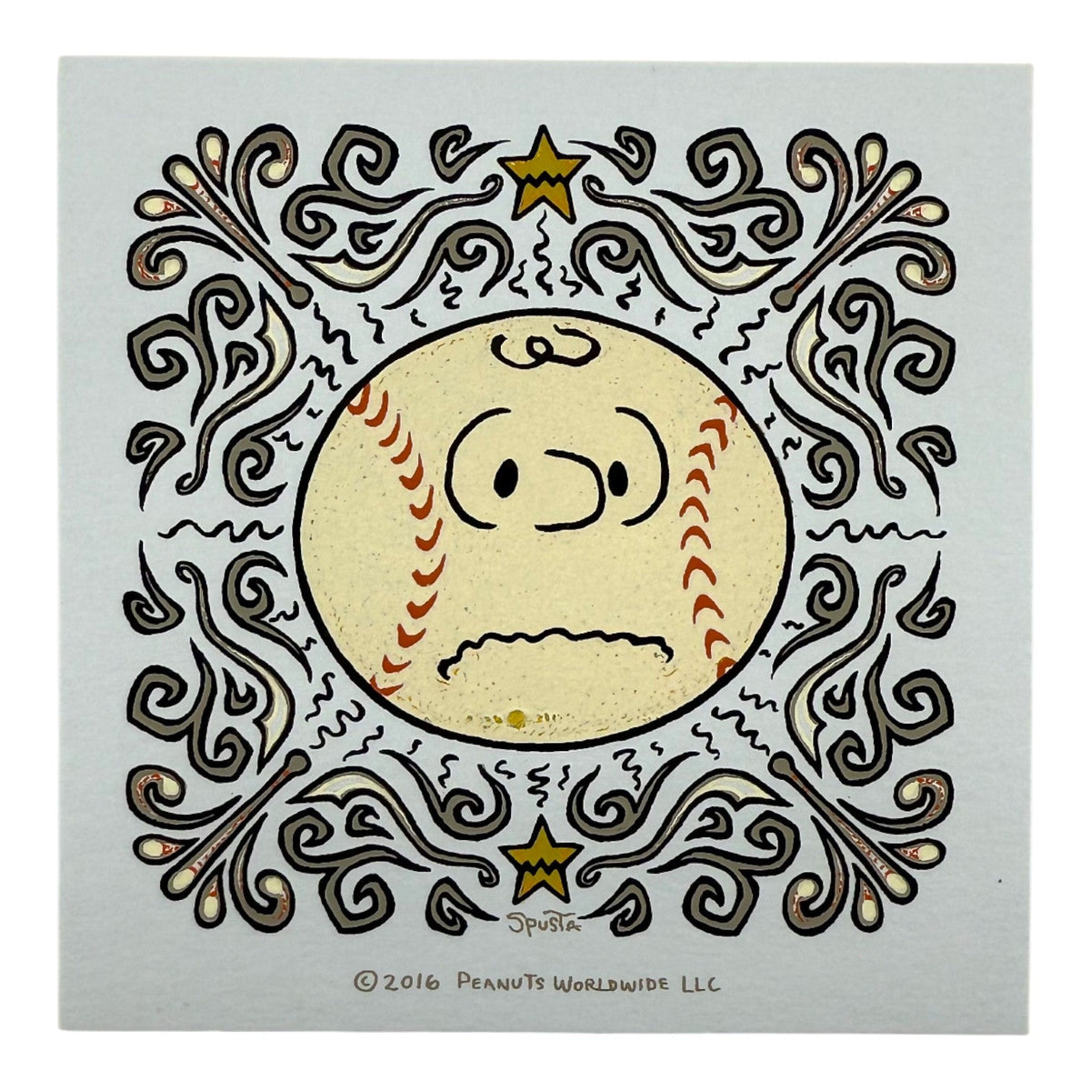 Marq Spusta "Charlie Brown Baseball Head" Micro Print
