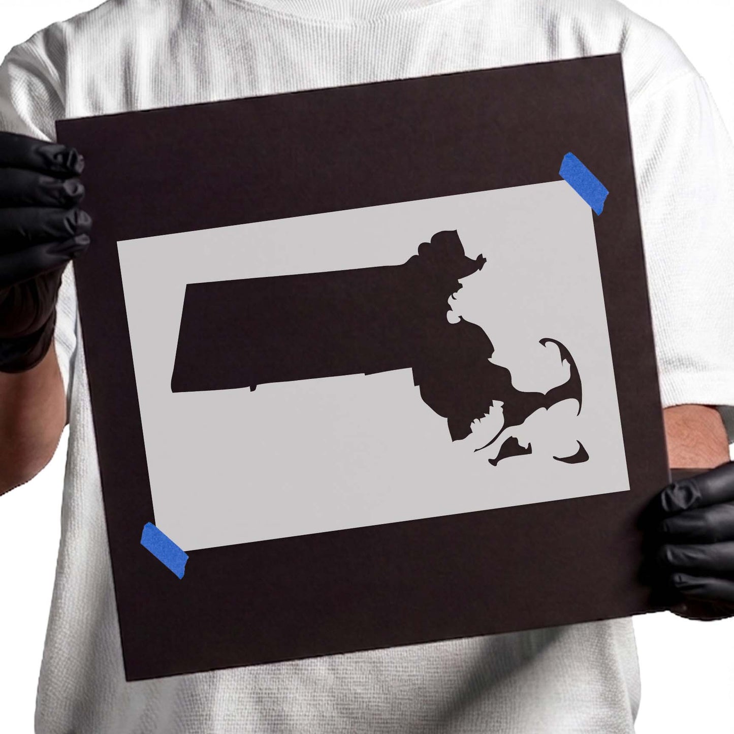 Massachusetts State Outline Stencil
