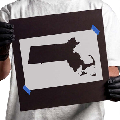Massachusetts State Outline Stencil