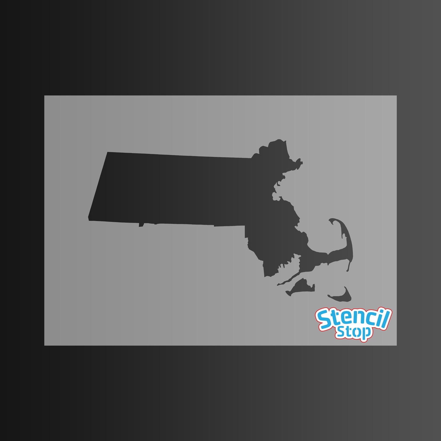 Massachusetts State Outline Stencil