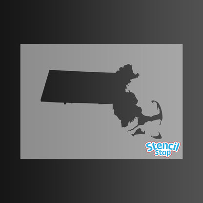 Massachusetts State Outline Stencil