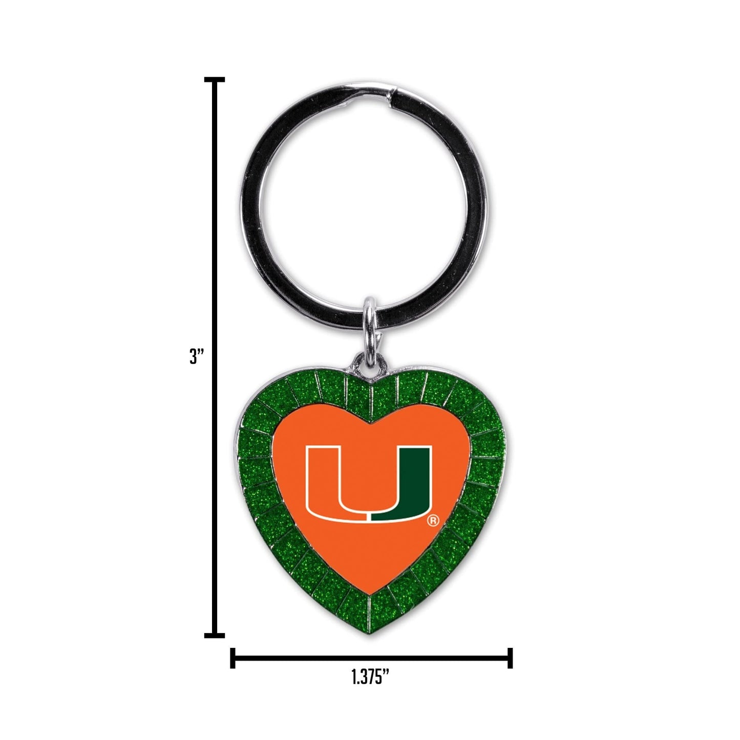 Pittsburgh Penguins Metal Keychain, Team Color Rhinestone Heart