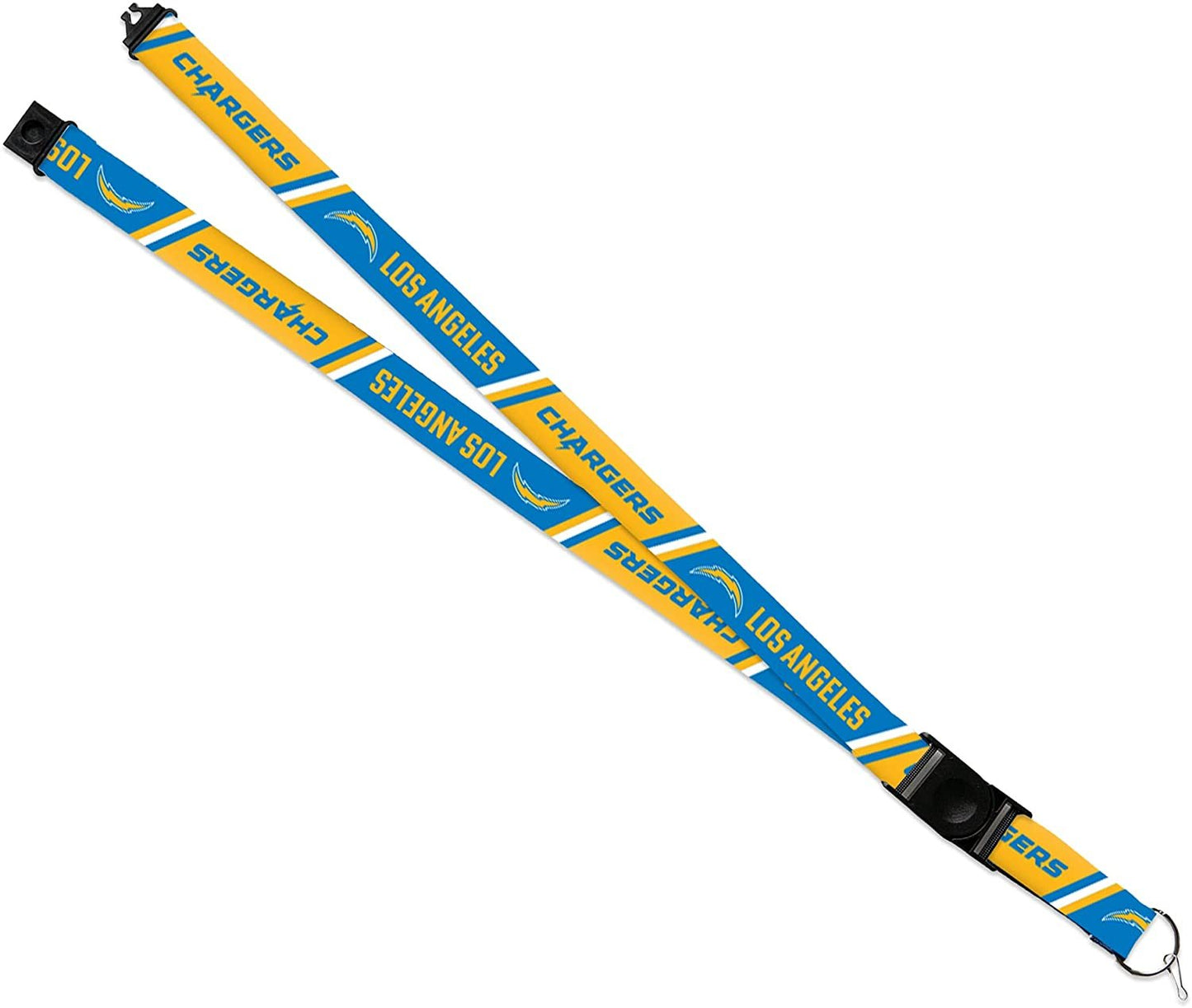 Los Angeles Chargers Lanyard Keychain Double Sided Breakaway Safety Design Adult 18 Inch