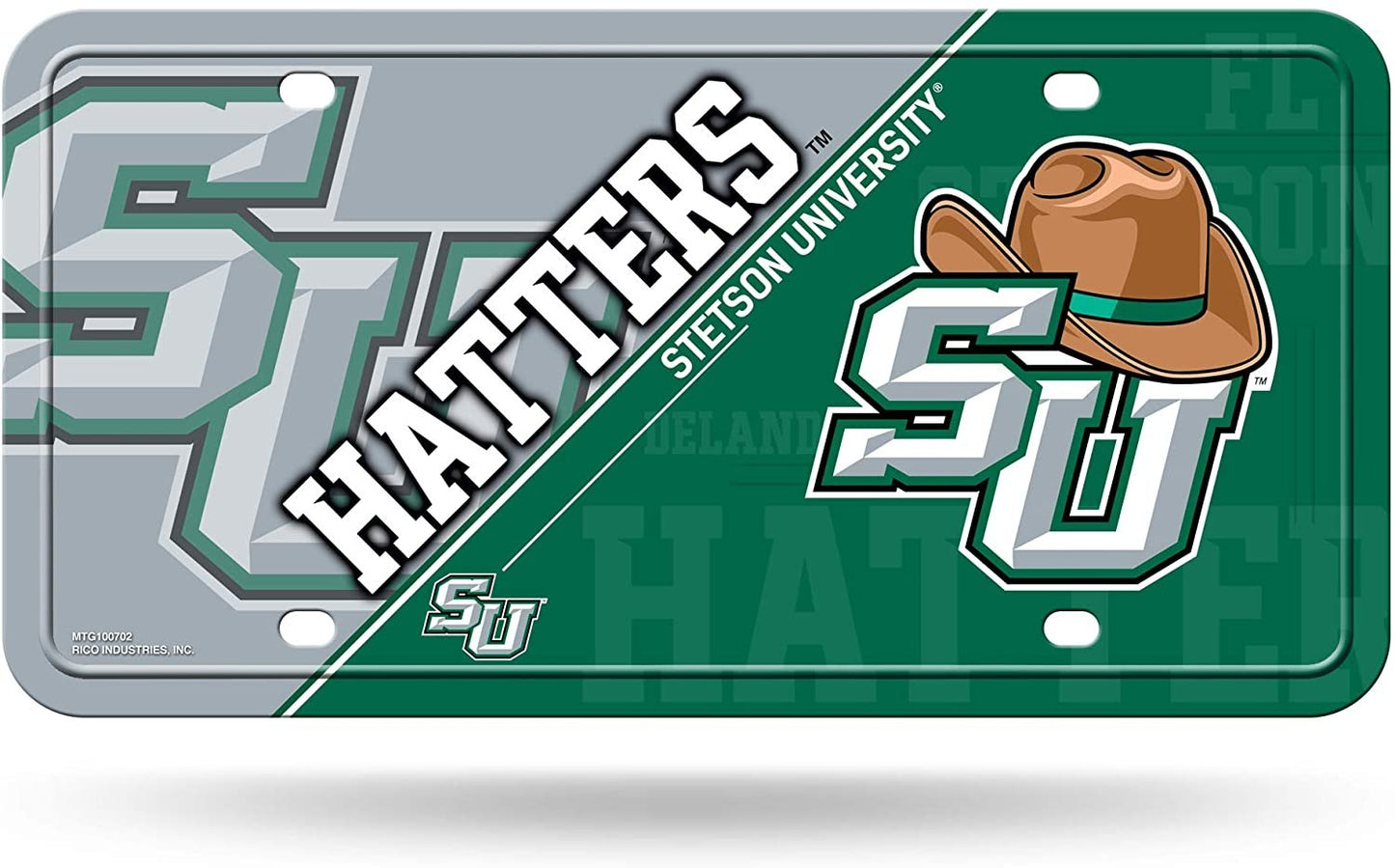 Stetson University Hatters Metal Auto Tag License Plate, Split Design, 6x12 Inch