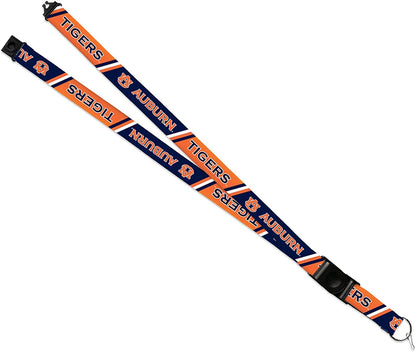 Auburn University Tigers Lanyard Keychain Double Sided 18 Inch Button Clip Safety Breakaway
