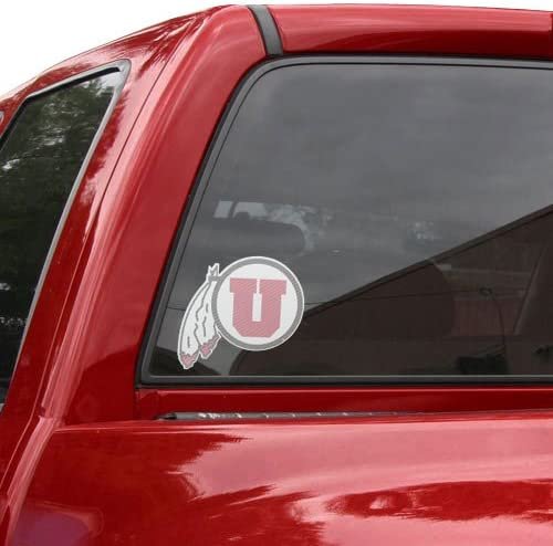 University of Utah Utes 8 Inch Perforated Auto Window Film Decal One-Way Vision Exterior Application