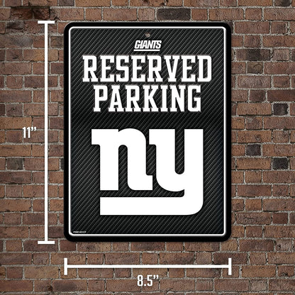 New York Giants Metal Parking Sign, Carbon Fiber Design 8.5x11 Inch