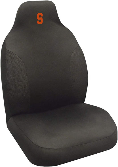 Syracuse University Orange Premium Embroidered Black Auto Bucket Seat Cover, 48x20 Inch, Elastic