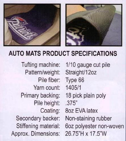 University of Wisconsin Badgers Front Floor Mats, Carpet Car Set, 18x27 Inch, Nylon, Set of 2