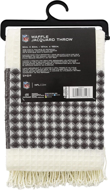 Dallas Cowboys Throw Blanket Waffle Weave Jacquard, 50x60 Inch, Unisex-Adult, 100% Acrylic