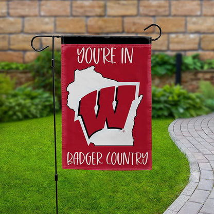University of Wisconsin Badgers Double Sided Garden Flag Banner 12x18 Inch Country Design