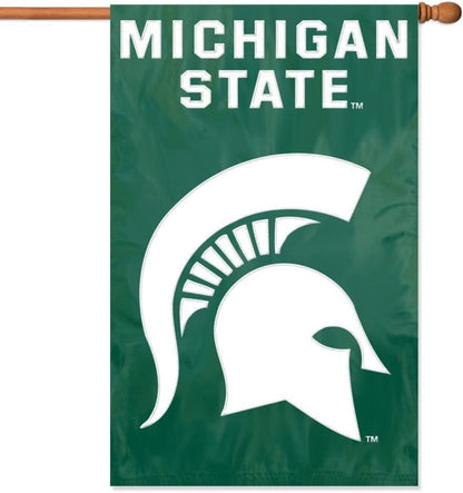 Michigan State University Spartans Premium House Banner Flag, Double Sided, Applique & Embroidered, 28x44 Inch