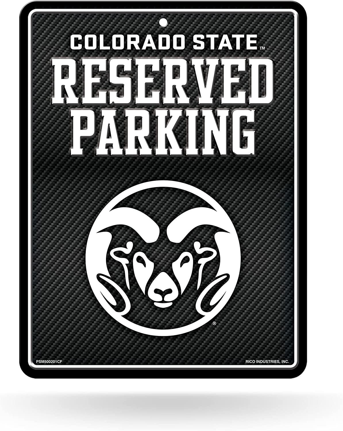 Colorado State University Rams Metal Parking Novelty Wall Sign 8.5 x 11 Inch Carbon Fiber Design