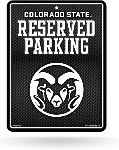 Colorado State University Rams Metal Parking Novelty Wall Sign 8.5 x 11 Inch Carbon Fiber Design