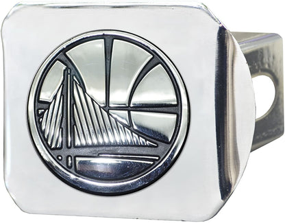 Golden State Warriors Hitch Cover Solid Metal with Raised Chrome Metal Emblem 2" Square Type III