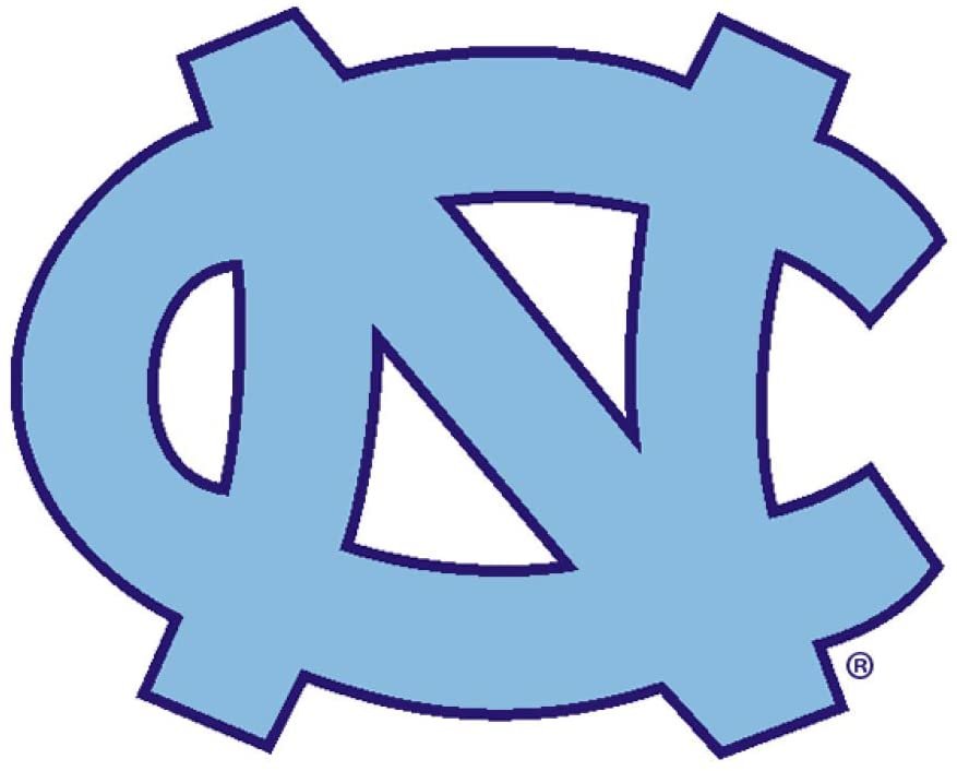 University of North Carolina Tar Heels 3 Inch Static Cling, Full Clear Adhesive Backing, Easy Peel and Stick Application, Removable and Reusable, Officially Licensed, Made in the USA