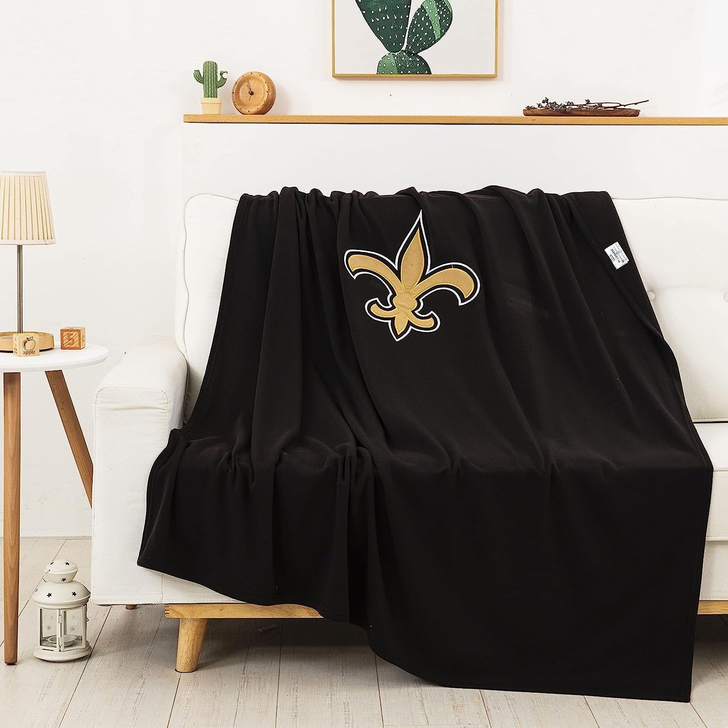 New Orleans Saints Throw Blanket, Sweatshirt Design, Embroidered Logo, Dominate Style, 54x84 Inch