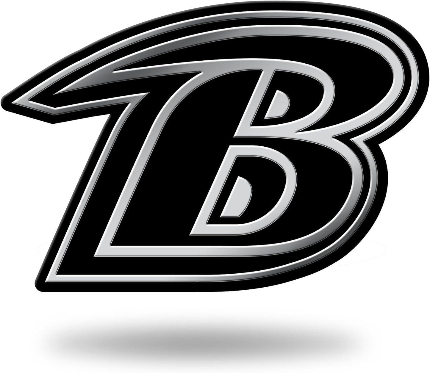 Baltimore Ravens Auto Emblem, Silver Chrome Color, Raised Molded Plastic, 3.5 Inch, Adhesive Tape Backing