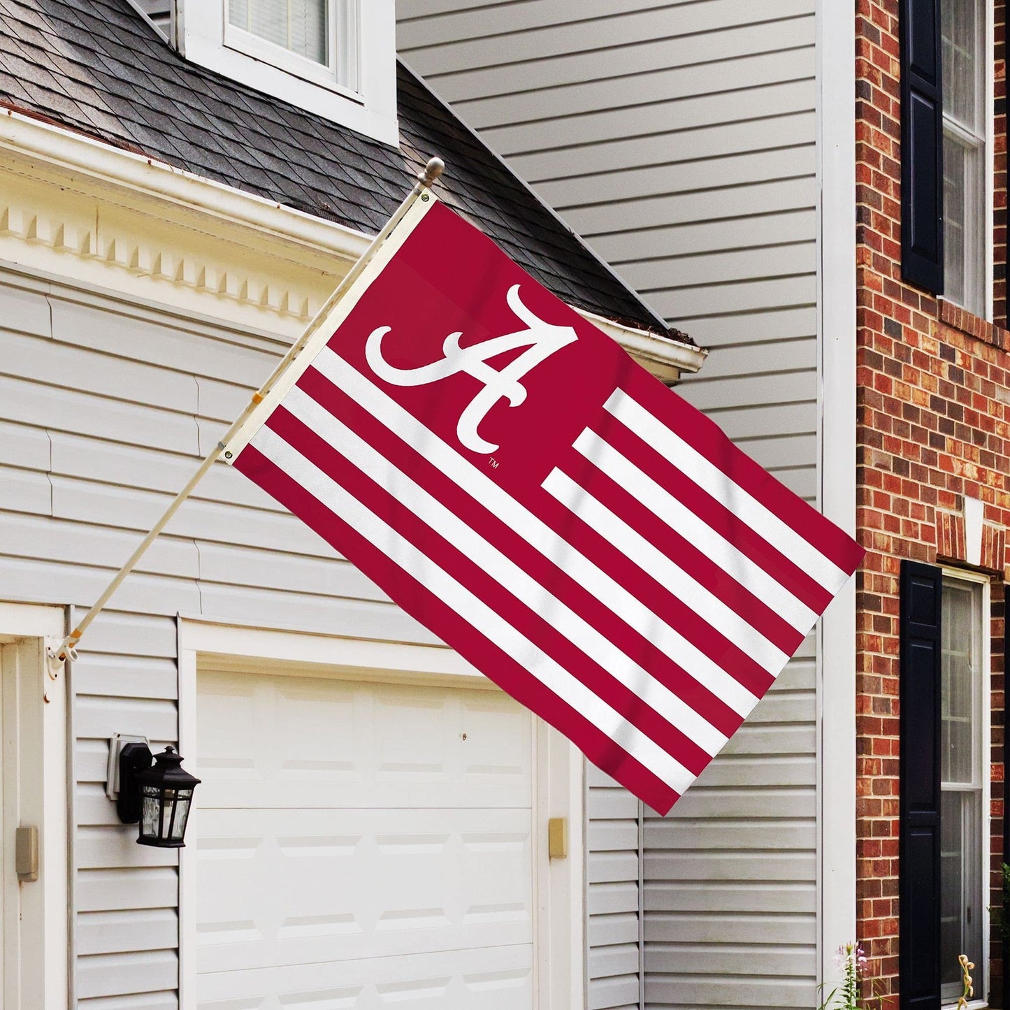 University of Alabama Crimson Tide 3x5 Feet Flag Banner, Stripes Design, Metal Grommets, Outdoor Use, Single Sided