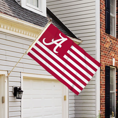University of Alabama Crimson Tide 3x5 Feet Flag Banner, Stripes Design, Metal Grommets, Outdoor Use, Single Sided
