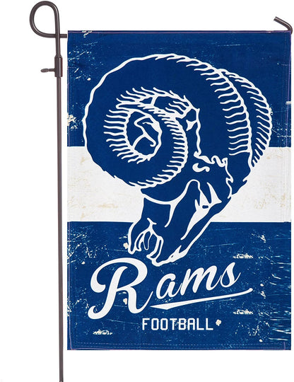 Los Angeles Rams Vintage Design, Premium Linen Garden Flag Banner, Double Sided, 13x18 Inch