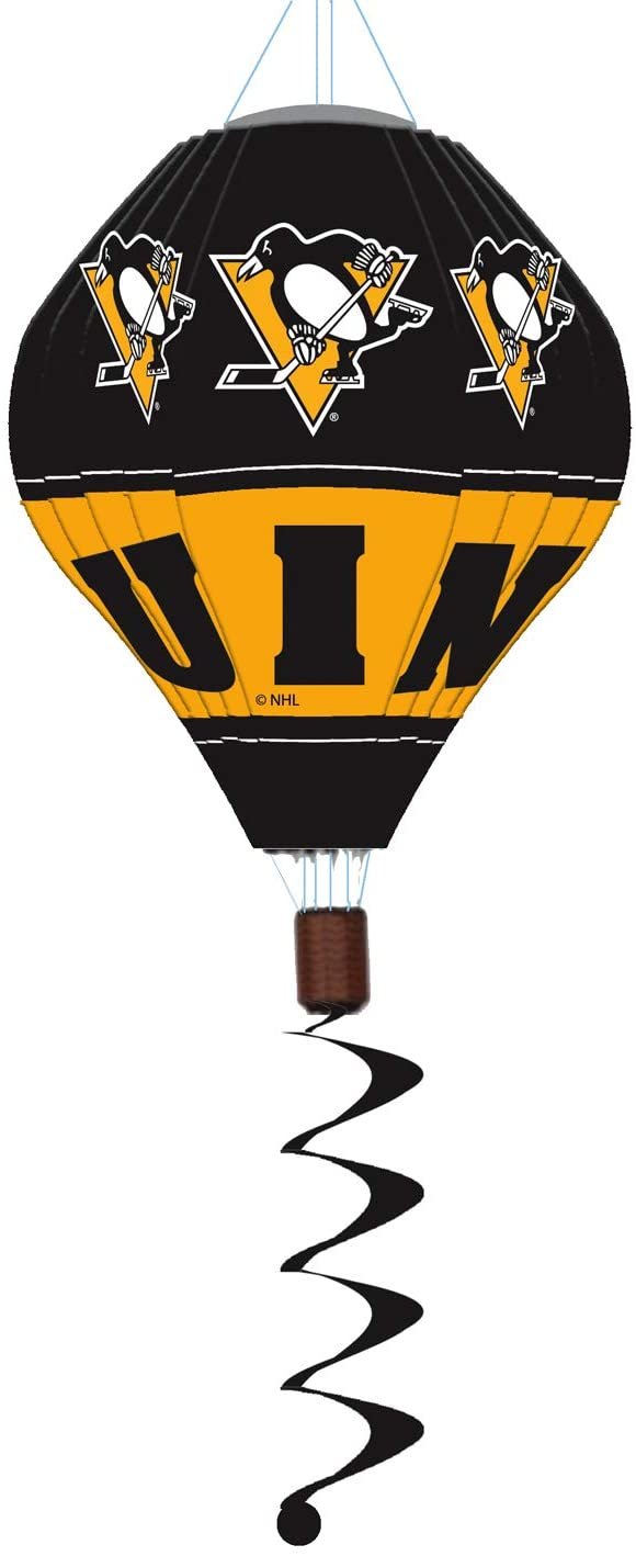Pittsburgh Penguins Outdoor Balloon Spinner Wind Flag, Hanging Design, 55x15x15 Inch