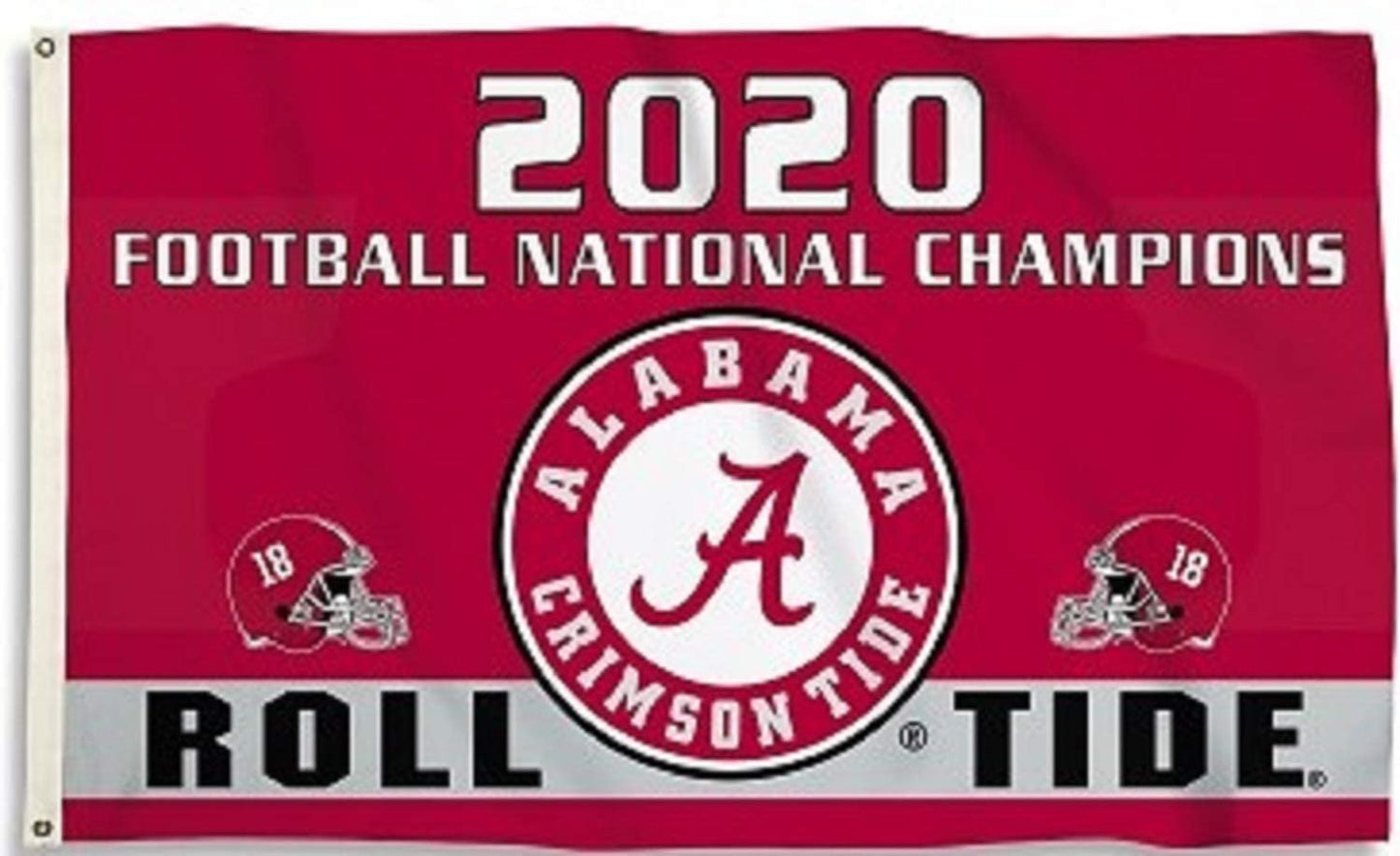 University of Alabama Crimson Tide 2020 Champions Premium 3x5 Feet Flag Banner, Metal Grommets, Outdoor Use, Single Sided