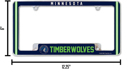 Minnesota Timberwolves Metal License Plate Frame Chrome Tag Cover Alternate Design 6x12 Inch