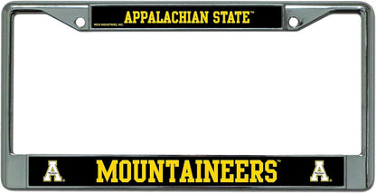 Appalachian State University Mountaineers Chrome Metal License Plate Frame Tag Cover, 12x6 Inches