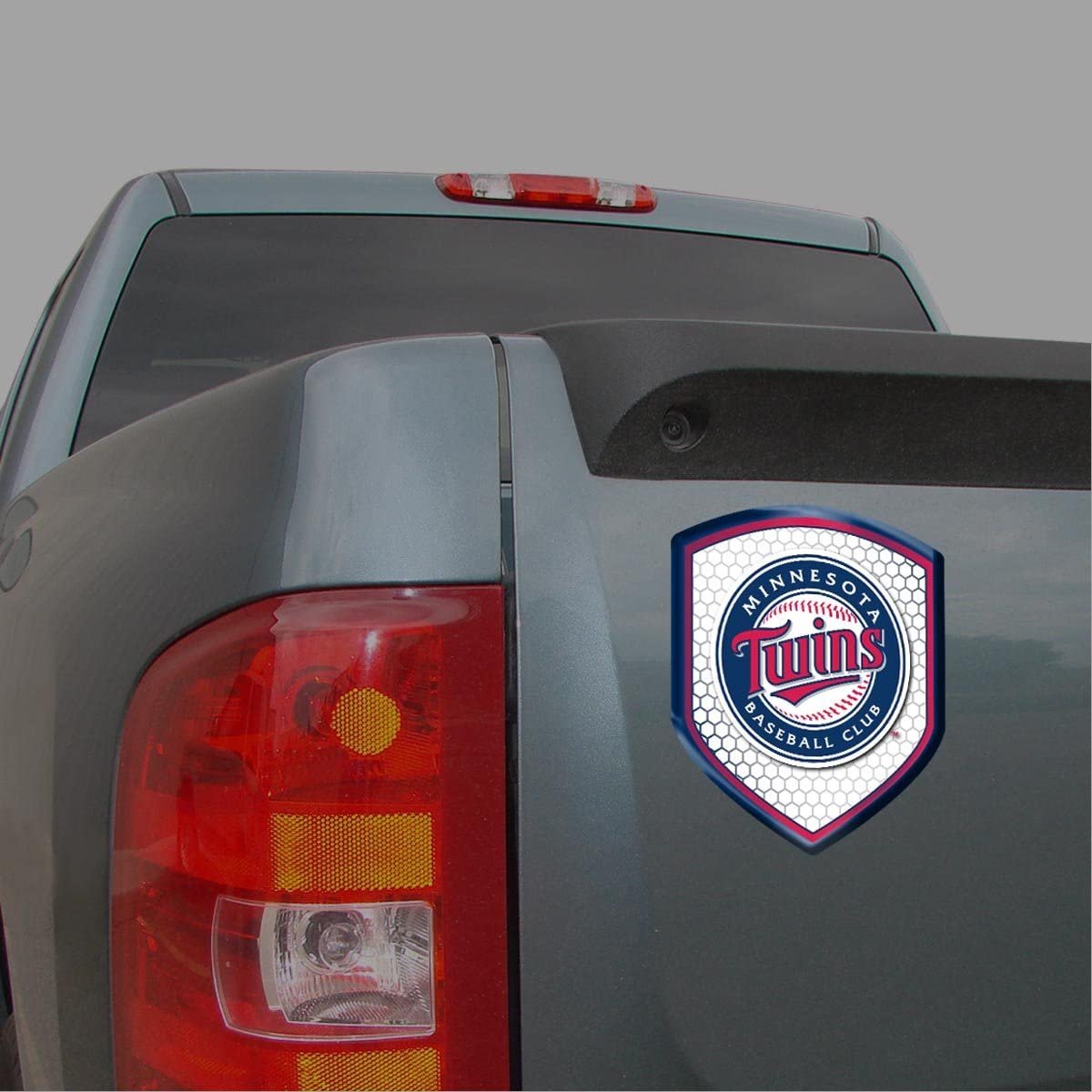 Minnesota Twins High Intensity Reflector, Shield Shape, Raised Decal Sticker, 2.5x3.5 Inch, Home or Auto, Full Adhesive Backing
