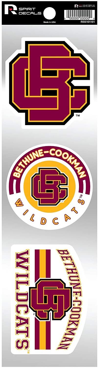Bethune Cookman Wildcats Triple Retro Throwback Spirit Decals Flat Vinyl Auto Home Sticker Sheet College University