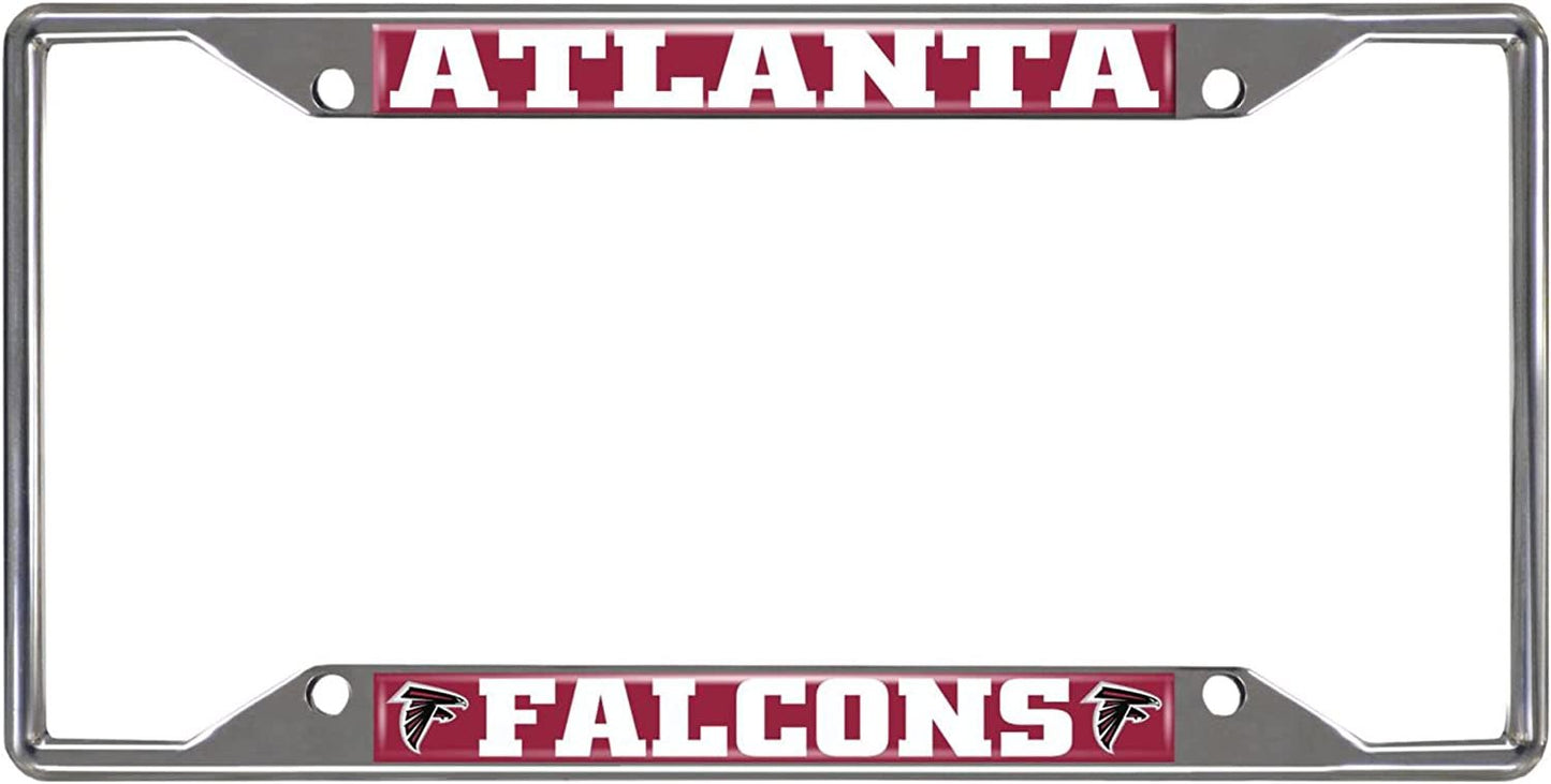 Atlanta Falcons Metal License Plate Frame Chrome Tag Cover 6x12 Inch