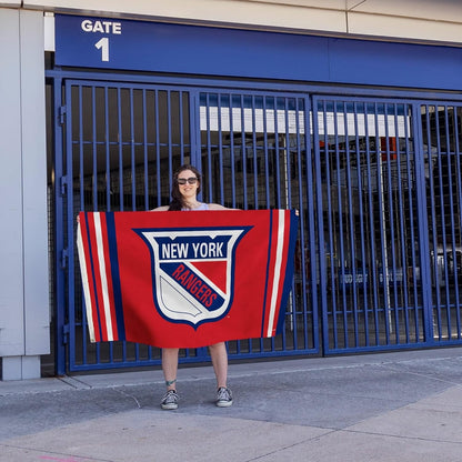 New York Rangers Premium Flag Banner, 3x5 Feet, Metal Grommets, Retro Logo, Indoor or Outdoor, Single Sided