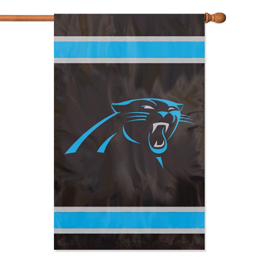 Carolina Panthers Premium Double Sided Banner Flag, Applique Embroidered, 28x44 Inches