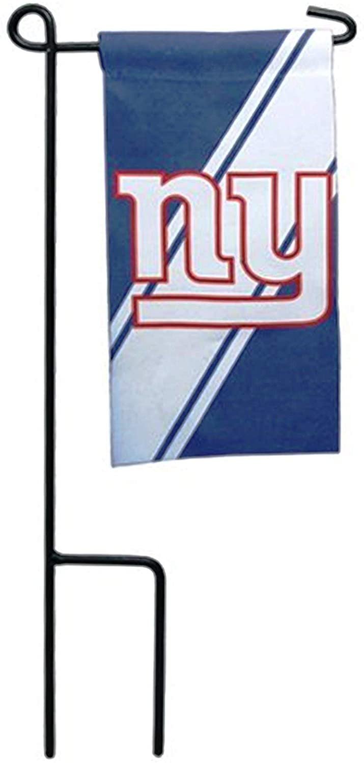New York Giants Premium Set of 24 Mini Yard Flag, 24 Pack  with Metal Stands Garden Outdoor Party Banner